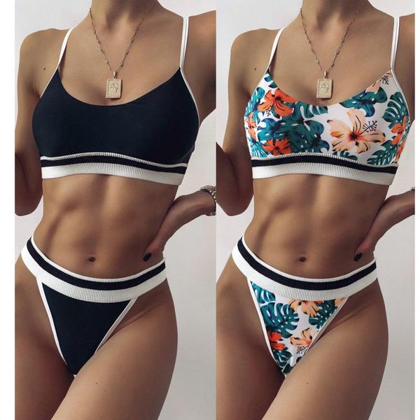 women's swimwear women push up solid bikinis set floral print thong summer swimming wear bathing suit beach swimsuit 2021, White;black
women's swimwear women push up solid bikinis set floral print thong summer swimming wear bathing suit beach swimsuit 2021, White;black