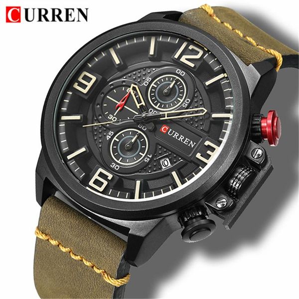 wristwatches curren mens watches big dial military quartz watch leather waterproof sport wrist men reloj hombre, Slivery;brown
wristwatches curren mens watches big dial military quartz watch leather waterproof sport wrist men reloj hombre, Slivery;brown