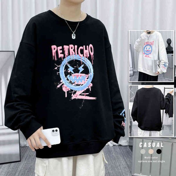 long sve t-shirt spring and autumn 2021 new brand loose white upper cloth national fashion round neck sweater men's wear, White;black
long sve t-shirt spring and autumn 2021 new brand loose white upper cloth national fashion round neck sweater men's wear, White;black