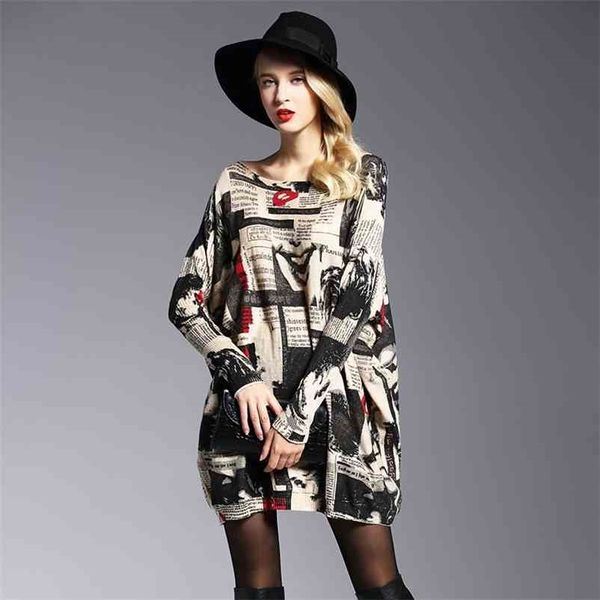 autumn europe fashion women's sweaters full sleeve personality printed leisure big size knitted sweater pullover female 210426, White;black
autumn europe fashion women's sweaters full sleeve personality printed leisure big size knitted sweater pullover female 210426, White;black