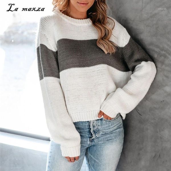 fashion ol striped women sweater winter casual o-neck long sleeves loose pullovers women's sweaters, White;black
fashion ol striped women sweater winter casual o-neck long sleeves loose pullovers women's sweaters, White;black