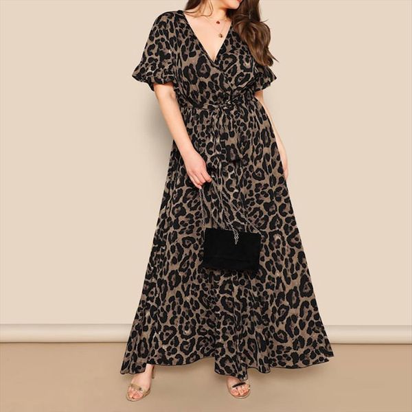 leopard print summer slit womens dresses waistband maxi plus size v neck short sleeve bandage for women party classy, Black;gray
leopard print summer slit womens dresses waistband maxi plus size v neck short sleeve bandage for women party classy, Black;gray