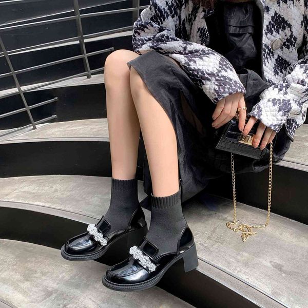 ice flower boots net red picture 2021 autumn cowhide diamond mary jane socks thick heel baby head, Black
ice flower boots net red picture 2021 autumn cowhide diamond mary jane socks thick heel baby head, Black