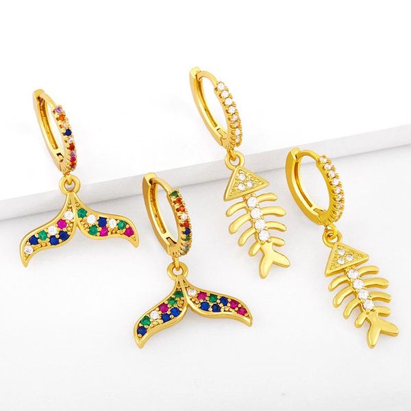 hoop & huggie eyika trendy rainbow zircon small mermaid fish tail drop earrings gold bone earring for women girls gift fine jewelry, Golden;silver
hoop & huggie eyika trendy rainbow zircon small mermaid fish tail drop earrings gold bone earring for women girls gift fine jewelry, Golden;silver