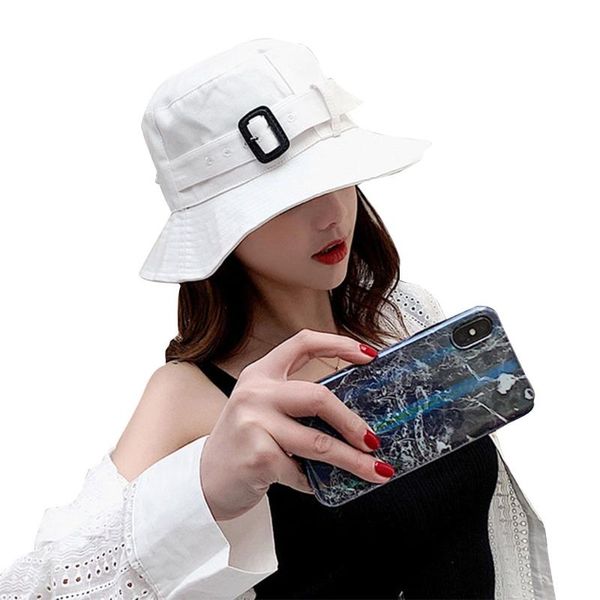 wide brim hats m7dd women summer solid color bucket hat elegant buckle belt sunscreen fisherman cap, Blue;gray
wide brim hats m7dd women summer solid color bucket hat elegant buckle belt sunscreen fisherman cap, Blue;gray