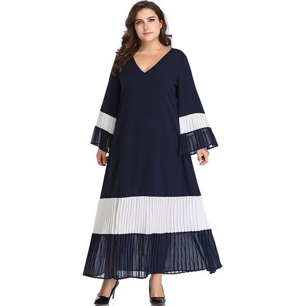 plus size dresses hy8216 large casual with contrast blue and white pleated skirt
plus size dresses hy8216 large casual with contrast blue and white pleated skirt