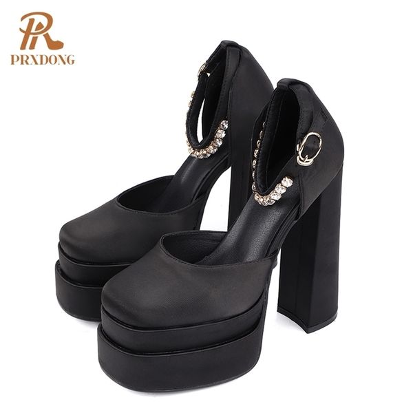 ladies sandals summer shoes thick high heels thick platform buckle crystal dress party wedding shoes woman pumps 220308, Black
ladies sandals summer shoes thick high heels thick platform buckle crystal dress party wedding shoes woman pumps 220308, Black