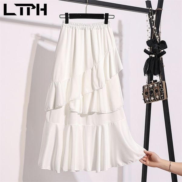 ltph simple solid women skirts ruffles irregular mid-length vintage elegant high waist chiffon skirt spring summer 210423, Black;gray
ltph simple solid women skirts ruffles irregular mid-length vintage elegant high waist chiffon skirt spring summer 210423, Black;gray