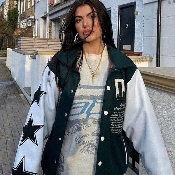 women's jackets luxury jaded neutrals varsity jacket streetwear long sleeve autumn baseball embroidery vintage green pu bomber, Black;brown
women's jackets luxury jaded neutrals varsity jacket streetwear long sleeve autumn baseball embroidery vintage green pu bomber, Black;brown
