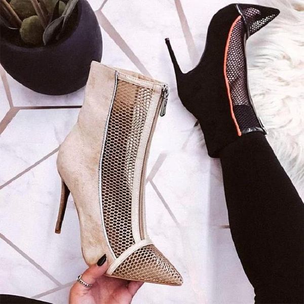 boots peep toe mesh summer ankle zip sandals thin heel woman high heels bootie gladiator plus size 35-45, Black
boots peep toe mesh summer ankle zip sandals thin heel woman high heels bootie gladiator plus size 35-45, Black