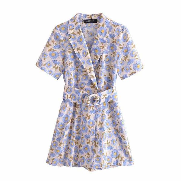 women fashion floral printed notched playsuits with belt elegant female outfits chic lady woman jumpsuit 210709, Black;white
women fashion floral printed notched playsuits with belt elegant female outfits chic lady woman jumpsuit 210709, Black;white
