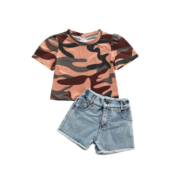 clothing sets 2021 kids camouflage print high waist short sleeve shirt + shorts casual style loose version summer clothes suit, White
clothing sets 2021 kids camouflage print high waist short sleeve shirt + shorts casual style loose version summer clothes suit, White