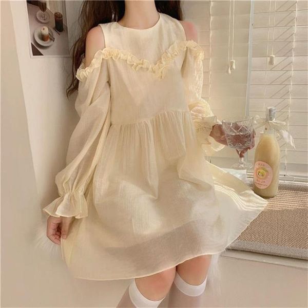 casual dresses elegant sweet soft gilry yellow women fairy dress autumn off shoulder long sleeves preppy style loose mid party, Black;gray
casual dresses elegant sweet soft gilry yellow women fairy dress autumn off shoulder long sleeves preppy style loose mid party, Black;gray