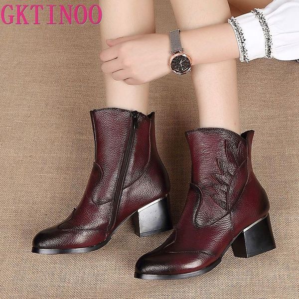 boots gktinoo vintage casual ankle women shoes genuine leather retro high heels ladies botas mujer female booties, Black
boots gktinoo vintage casual ankle women shoes genuine leather retro high heels ladies botas mujer female booties, Black