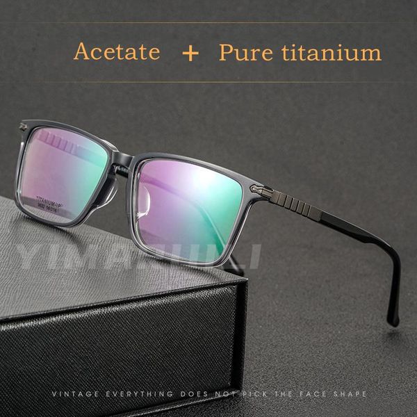 fashion sunglasses frames yimaruili men's ultra light acetate pure titanium myopia eyeglasses frame full business optical prescription, Black
fashion sunglasses frames yimaruili men's ultra light acetate pure titanium myopia eyeglasses frame full business optical prescription, Black