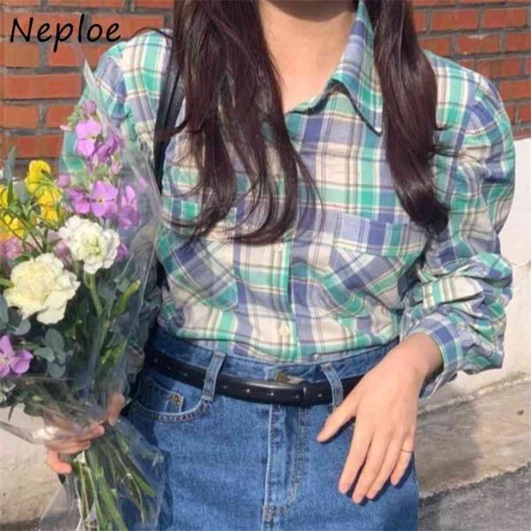 vintage plaid hit color blouse women turn down collar long sleeve single breast blusas spring causal shirt femme 210422, White
vintage plaid hit color blouse women turn down collar long sleeve single breast blusas spring causal shirt femme 210422, White