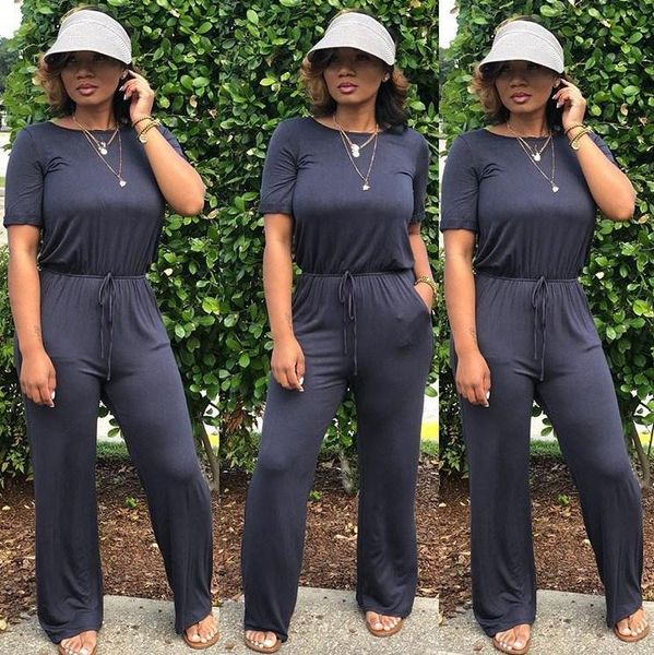 women's jumpsuits & rompers fashion 2021 solid lace up wide leg jumpsuit women short sleeve sashes summer casual loose long, Black;white
women's jumpsuits & rompers fashion 2021 solid lace up wide leg jumpsuit women short sleeve sashes summer casual loose long, Black;white