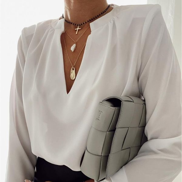 women's blouses & shirts spring autumn fashion long sleeve 2021 women blusa mujer offfice lady female solid v-neck pink black casual bl, White
women's blouses & shirts spring autumn fashion long sleeve 2021 women blusa mujer offfice lady female solid v-neck pink black casual bl, White