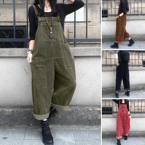 women's jumpsuits & rompers jumpsuit vintage corduroy autumn pants casual suspender wide leg playsuits plus size trous 49jk, Black;white
women's jumpsuits & rompers jumpsuit vintage corduroy autumn pants casual suspender wide leg playsuits plus size trous 49jk, Black;white