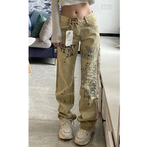 women's jeans american y2k retro girl letter embroidery khaki splash ink high waist loose straight leg vintage streetwear jean women, Blue
women's jeans american y2k retro girl letter embroidery khaki splash ink high waist loose straight leg vintage streetwear jean women, Blue