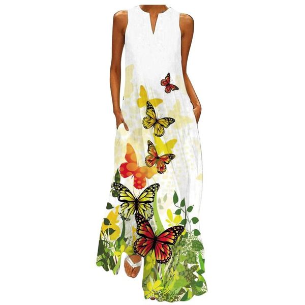 women's butterfly print dress casual summer loose printed round neck sleeveless vestido de mujer elegant maxi dresses, Black;gray
women's butterfly print dress casual summer loose printed round neck sleeveless vestido de mujer elegant maxi dresses, Black;gray