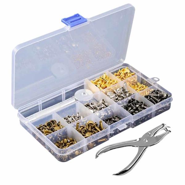 craft tools 360pcs leather rivets double cap rivet tubular metal studs with punch pliers fixing tool for diy rep set
craft tools 360pcs leather rivets double cap rivet tubular metal studs with punch pliers fixing tool for diy rep set