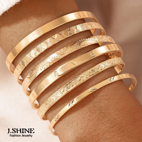 bangle j.shine 6pcs/sets gold color bangles for women love geometric alloy metal open ethnic bohemian wrist jewelry wholesale, Black
bangle j.shine 6pcs/sets gold color bangles for women love geometric alloy metal open ethnic bohemian wrist jewelry wholesale, Black