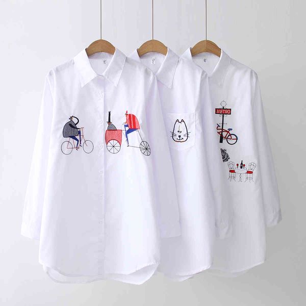 cartoon white shirt casual wear cotton turn down collar long sleeve blouse embroidery feminina 973g 210420
cartoon white shirt casual wear cotton turn down collar long sleeve blouse embroidery feminina 973g 210420