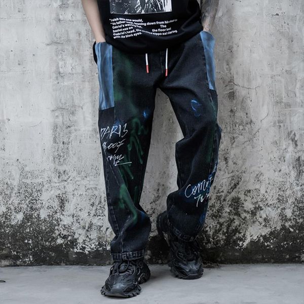 hip hop spray paint print women pant harem fashion streetwear loose big pockets patchwork oversized joggers men trousers, Black
hip hop spray paint print women pant harem fashion streetwear loose big pockets patchwork oversized joggers men trousers, Black
