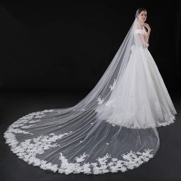 bridal veils white ivory wedding 3m cathedral length 1 tier 3d flower appliques with comb, Black
bridal veils white ivory wedding 3m cathedral length 1 tier 3d flower appliques with comb, Black
