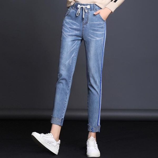 women's jeans spring autumn elastic waist woman jean femme letter embroidery women casual pencil pants ladies denim trousers, Blue
women's jeans spring autumn elastic waist woman jean femme letter embroidery women casual pencil pants ladies denim trousers, Blue