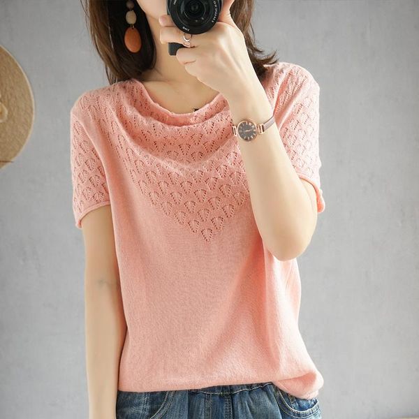 summer women's 100% cotton knitted hollow t loose wild v-neck short-sleeved pullover multicolor home 2021 frseucag brand t-shirt, White
summer women's 100% cotton knitted hollow t loose wild v-neck short-sleeved pullover multicolor home 2021 frseucag brand t-shirt, White