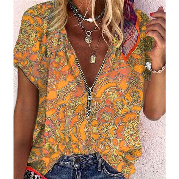women's blouses & shirts summer vintage zipper blouse retro print v-neck short sleeve loose shirt ladies casual breathable, White
women's blouses & shirts summer vintage zipper blouse retro print v-neck short sleeve loose shirt ladies casual breathable, White