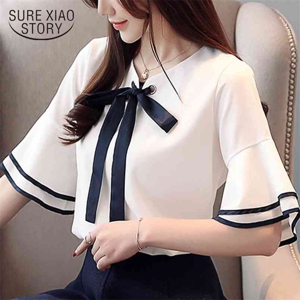 fashion women blouses summer horn short sleeve v collar chiffon shirt s and 3392 50 210506, White
fashion women blouses summer horn short sleeve v collar chiffon shirt s and 3392 50 210506, White