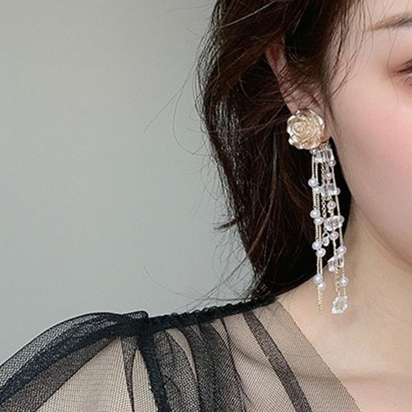 stud elegant rose flower imitation pearl long tassel earring shiny vintage for women fashion jewelry party dating friend gift, Golden;silver
stud elegant rose flower imitation pearl long tassel earring shiny vintage for women fashion jewelry party dating friend gift, Golden;silver