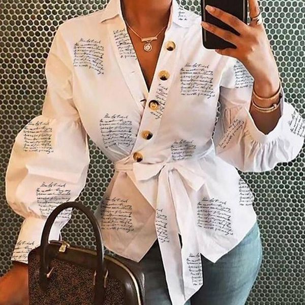 lantern sleeve letter women's shirts sping printed v-neck long lace up ladies shirt single breasted female clothes blouses &, White
lantern sleeve letter women's shirts sping printed v-neck long lace up ladies shirt single breasted female clothes blouses &, White