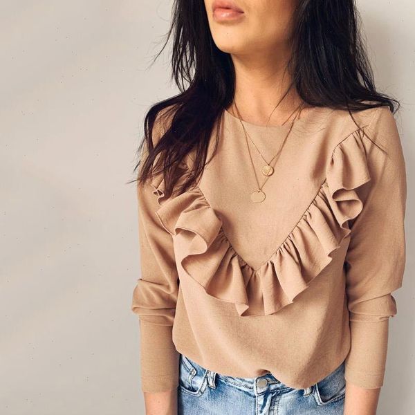 white black khaki ruffles women shirt patchwork sweet autumn loose casual shirts long sleeve o neck female blouses office
white black khaki ruffles women shirt patchwork sweet autumn loose casual shirts long sleeve o neck female blouses office