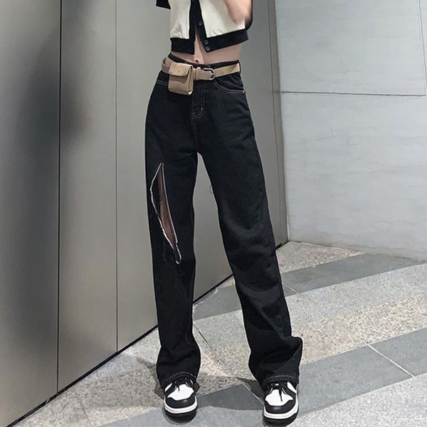 women's jeans womens ripped 2021 loose high waist hole wide leg pants korean style fashion casual cotton denim straight trousers, Blue
women's jeans womens ripped 2021 loose high waist hole wide leg pants korean style fashion casual cotton denim straight trousers, Blue