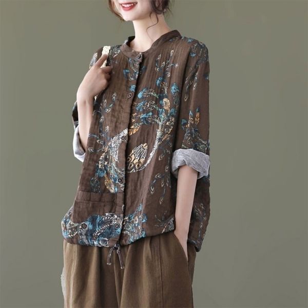 t shirts autumn arts style women long sleeve single-breasted loose shirts vintage print cotton linen blouse femme m477 pad6, White
t shirts autumn arts style women long sleeve single-breasted loose shirts vintage print cotton linen blouse femme m477 pad6, White
