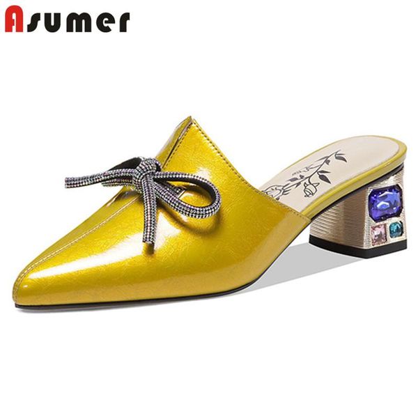 dress shoes asumer 2021 arrive women pumps pointed toe bowknot crystal heel party wedding summer mules woman big size 43, Black 
dress shoes asumer 2021 arrive women pumps pointed toe bowknot crystal heel party wedding summer mules woman big size 43, Black