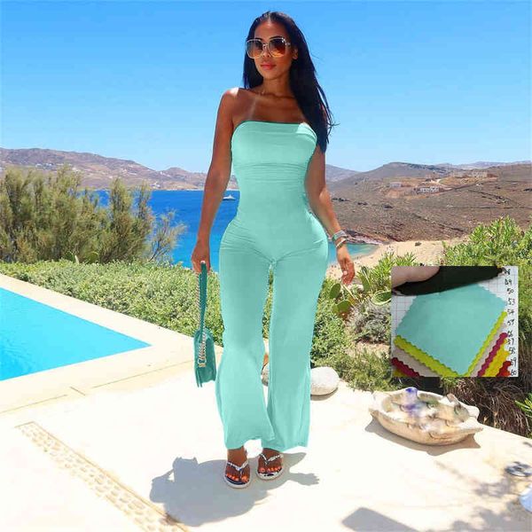 womens sleeveless strapless fashion casual simple temperament solid color jumpsuit, White
womens sleeveless strapless fashion casual simple temperament solid color jumpsuit, White