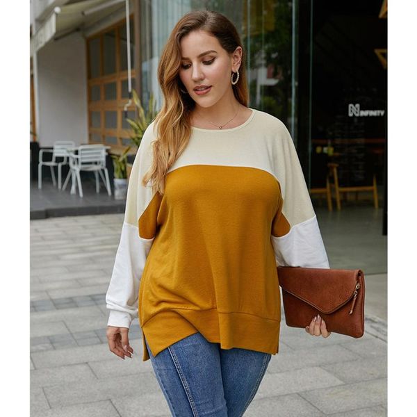 plus size t-shirt gxds women's 2021 autumn and winter classic contrast stitching long-sleeve round neck top, Black
plus size t-shirt gxds women's 2021 autumn and winter classic contrast stitching long-sleeve round neck top, Black