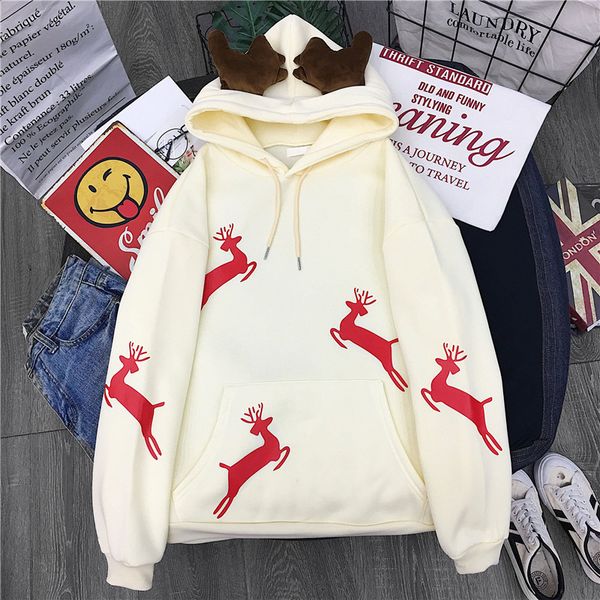 christmas cartoon antler sweater women plus velvet thick autumn and winter all-match hoodie jacket, Black
christmas cartoon antler sweater women plus velvet thick autumn and winter all-match hoodie jacket, Black