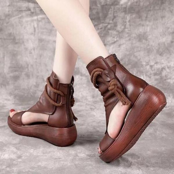 sandals high-women's summer roman shoes casual fashion wedge soft leather thick-soled fish mouth, Black
sandals high-women's summer roman shoes casual fashion wedge soft leather thick-soled fish mouth, Black