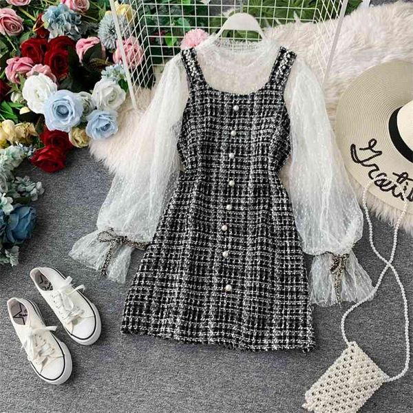 women's fashion sets tweed plaid waist slim fit strap mini dress and lace lantern sleeve bow lacing two piece ml567 210506, White
women's fashion sets tweed plaid waist slim fit strap mini dress and lace lantern sleeve bow lacing two piece ml567 210506, White