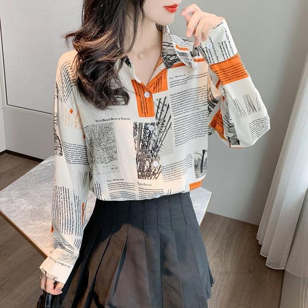 women's blouses & shirts real s 2021 spring chiffon shirt retro hong kong style loose print, White
women's blouses & shirts real s 2021 spring chiffon shirt retro hong kong style loose print, White