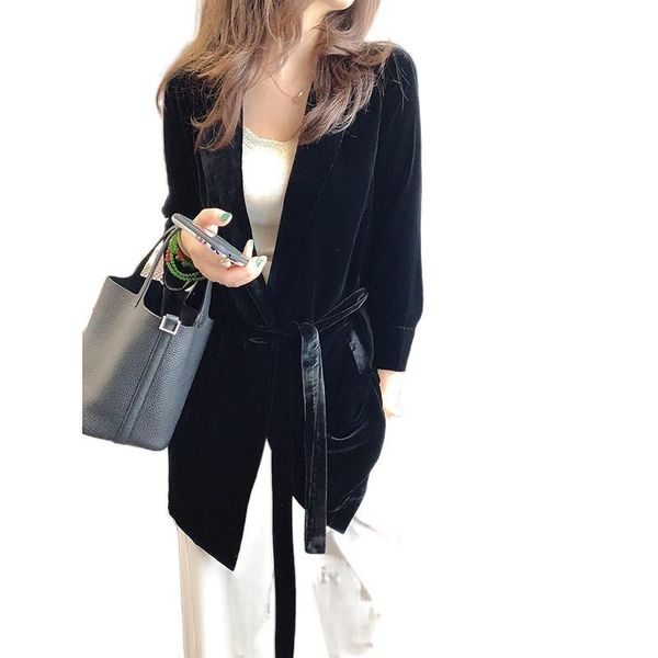 spring gold velvet long-sleeved loose temperament lace cardigan mid-length casual windbreaker jacket women women's two piece pants, White
spring gold velvet long-sleeved loose temperament lace cardigan mid-length casual windbreaker jacket women women's two piece pants, White
