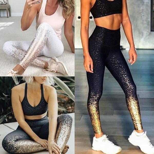 women yoga gilding leggings fitness metallic sports tights high waist running gym sportswear slim pencil pants capris ljja2313, Black;white
women yoga gilding leggings fitness metallic sports tights high waist running gym sportswear slim pencil pants capris ljja2313, Black;white