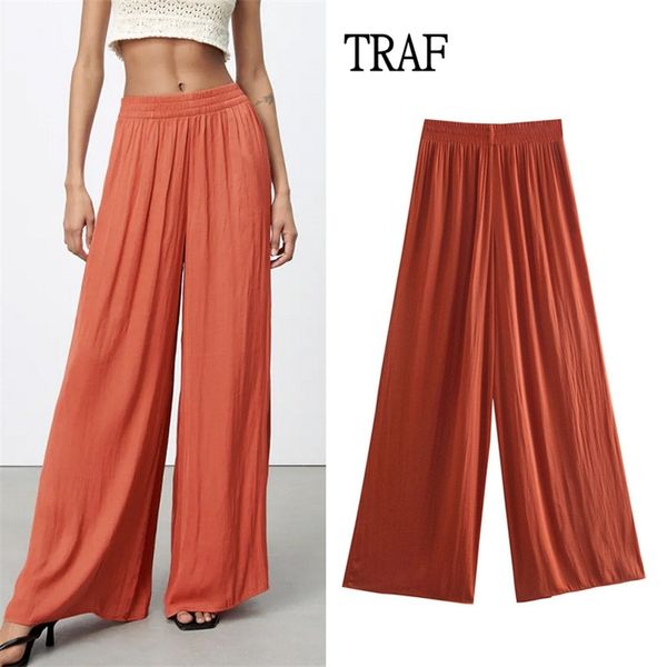 traf za summer women oversized wide leg pants vintage elastic high waist casual trousers ruched streetwear loose woman pant 210915, Black;white
traf za summer women oversized wide leg pants vintage elastic high waist casual trousers ruched streetwear loose woman pant 210915, Black;white