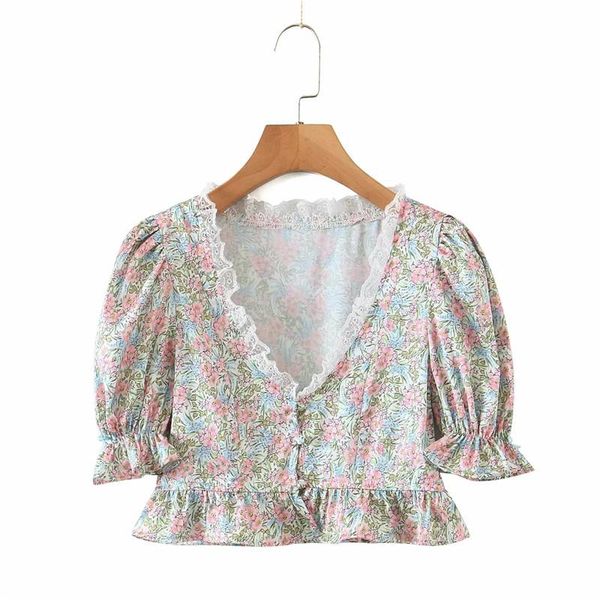 women's blouses & shirts merodi women summer fashion v-neck lace patchwork short blouse chic lady floral print puff sleeve high waist c, White
women's blouses & shirts merodi women summer fashion v-neck lace patchwork short blouse chic lady floral print puff sleeve high waist c, White